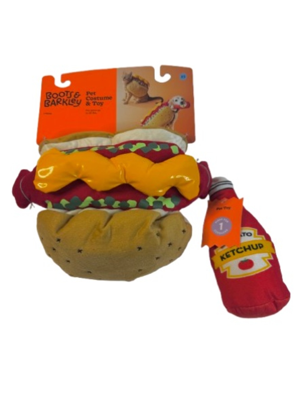 Boots & Barkley Hot Dog Pet Costume & Ketchup Toy